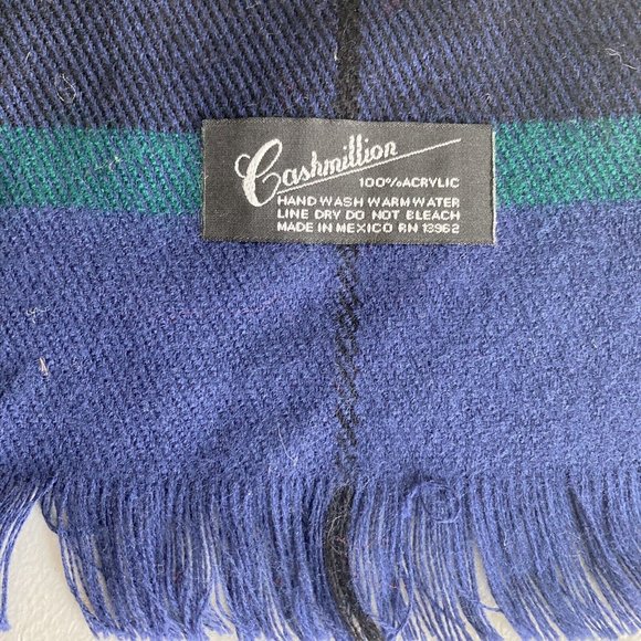 Cashmillion Scarf Vintage Unisex Adult Soft Wide Plaid Preppy One Sz - Picture 4 of 5